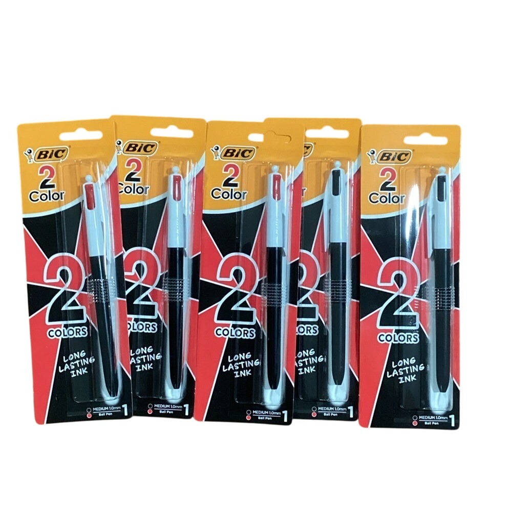 2-Color Pens - Red and Black Ink (set of 5)